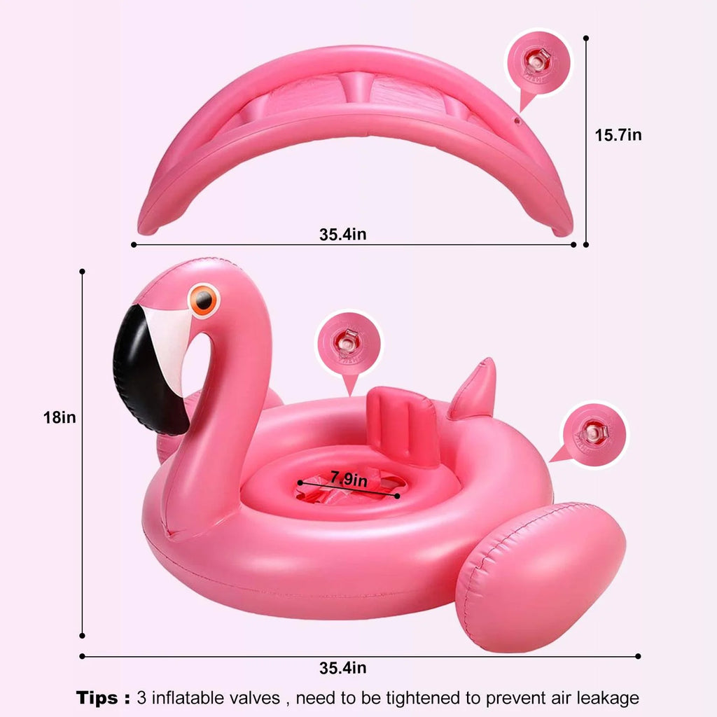 Flamingo Baby Pool Float Canopy - FunMomCoolKid