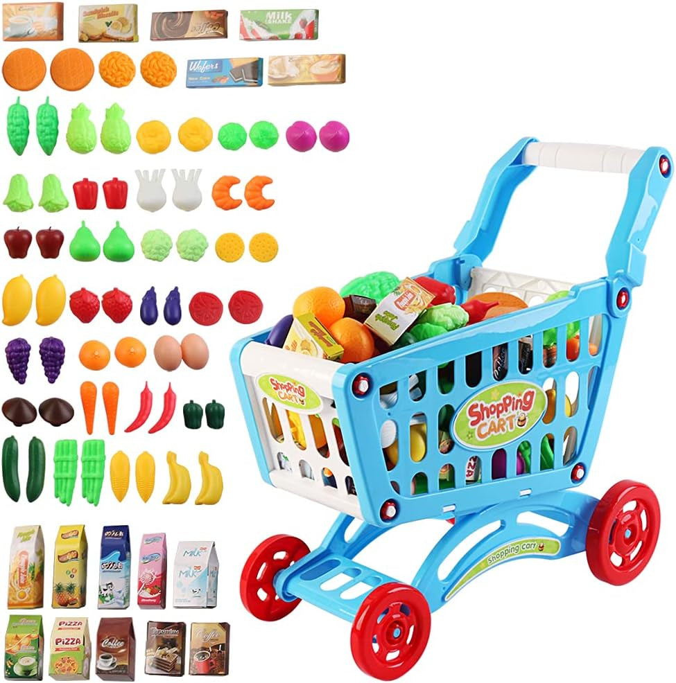 Kids Grocery Shopping Cart Set - FunMomCoolKid