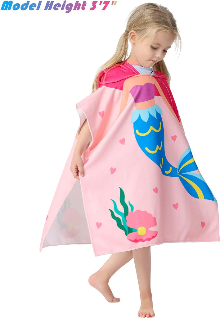 Mermaid or Shark Hooded Towel Poncho - FunMomCoolKid