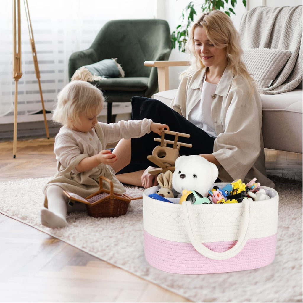 Ultimate Cotton Rope Diaper Caddy - FunMomCoolKid