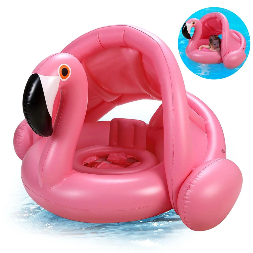 Flamingo Baby Pool Float Canopy - FunMomCoolKid