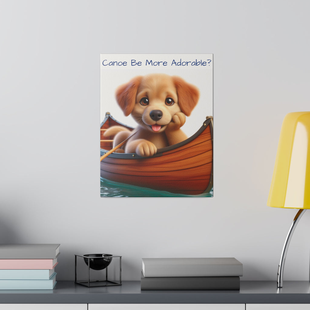 Canoe Be More Adorable? | 11x14 Stretched Matte Canvas - FunMomCoolKid