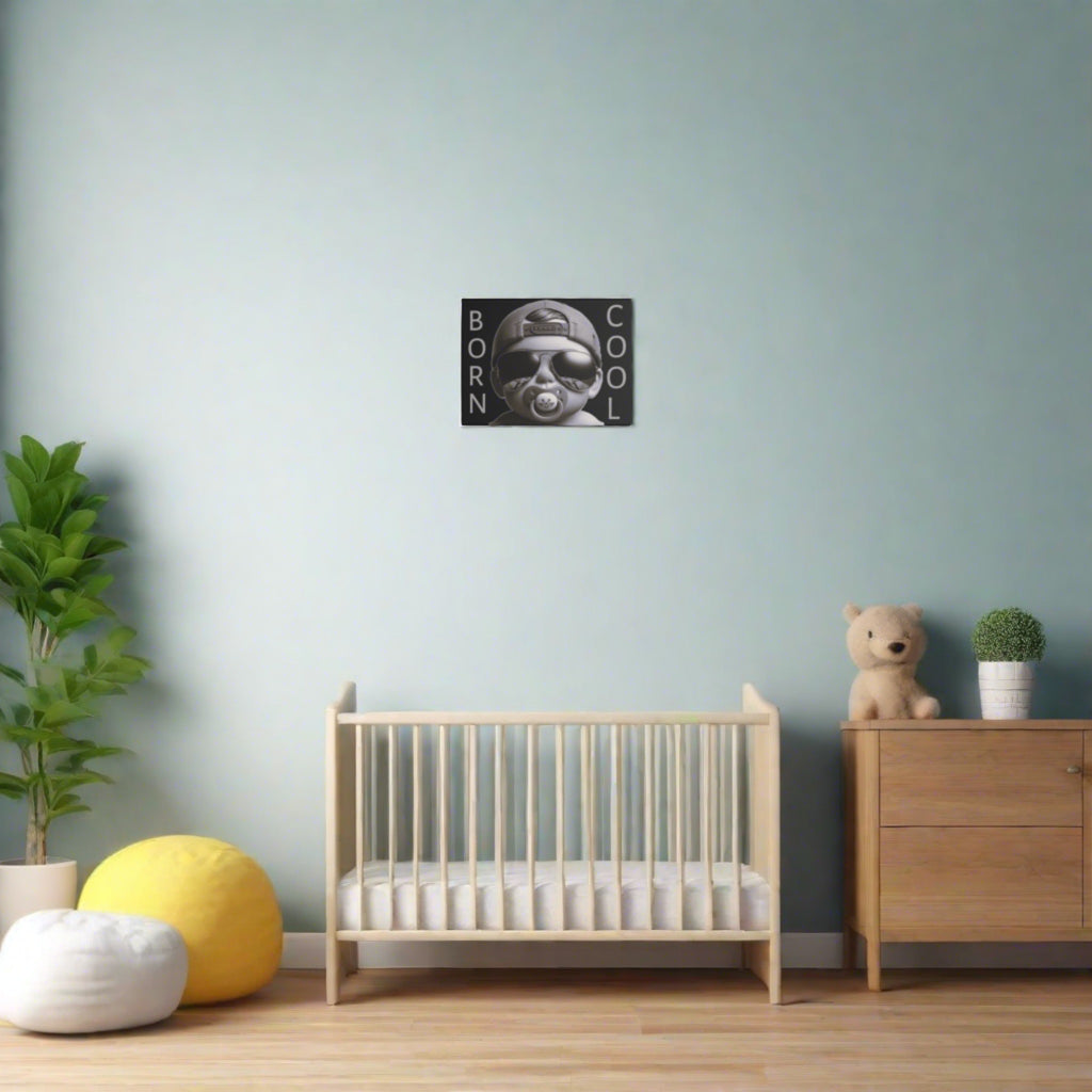 Born Cool | 12x9 Stretched Matte Canvas - FunMomCoolKid