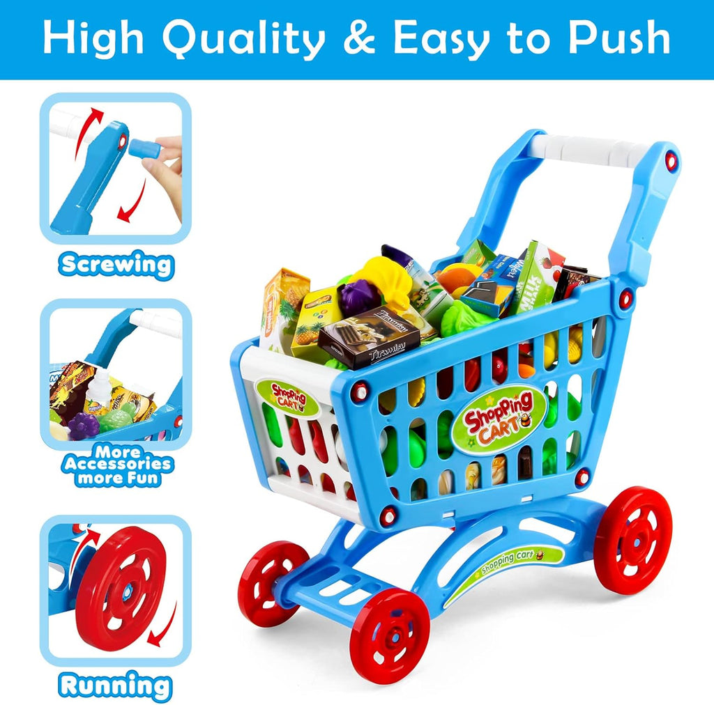 Kids Grocery Shopping Cart Set - FunMomCoolKid