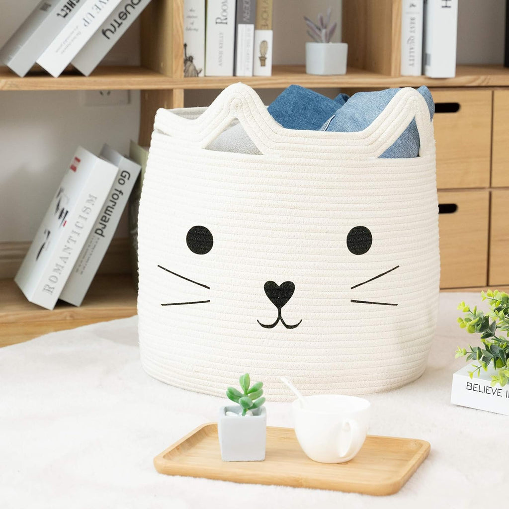 Cute Cat Cotton Storage Basket - FunMomCoolKid