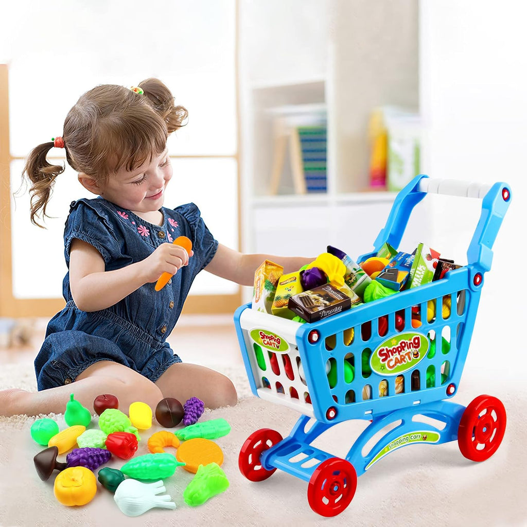 Kids Grocery Shopping Cart Set - FunMomCoolKid