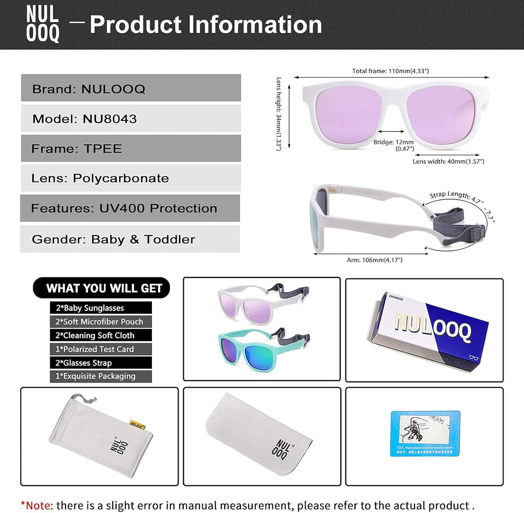 NULOOQ Baby Polarized Sunglasses - FunMomCoolKid