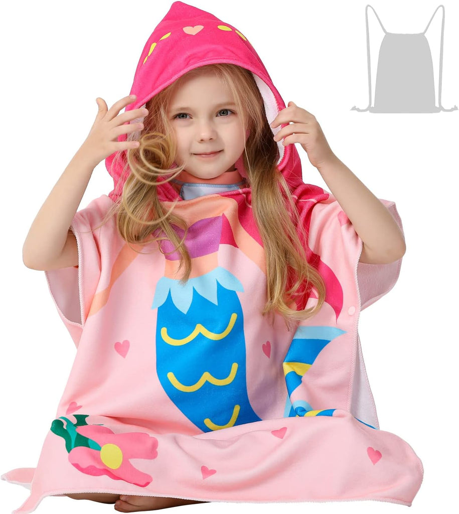 Mermaid or Shark Hooded Towel Poncho - FunMomCoolKid