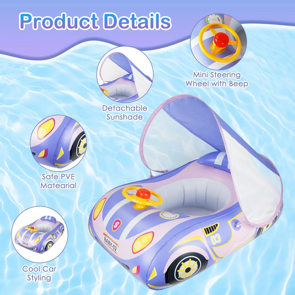 Purple Baby Car Pool Float - FunMomCoolKid