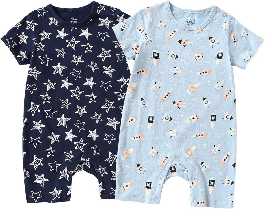 Rocket and Star Summer Rompers - FunMomCoolKid