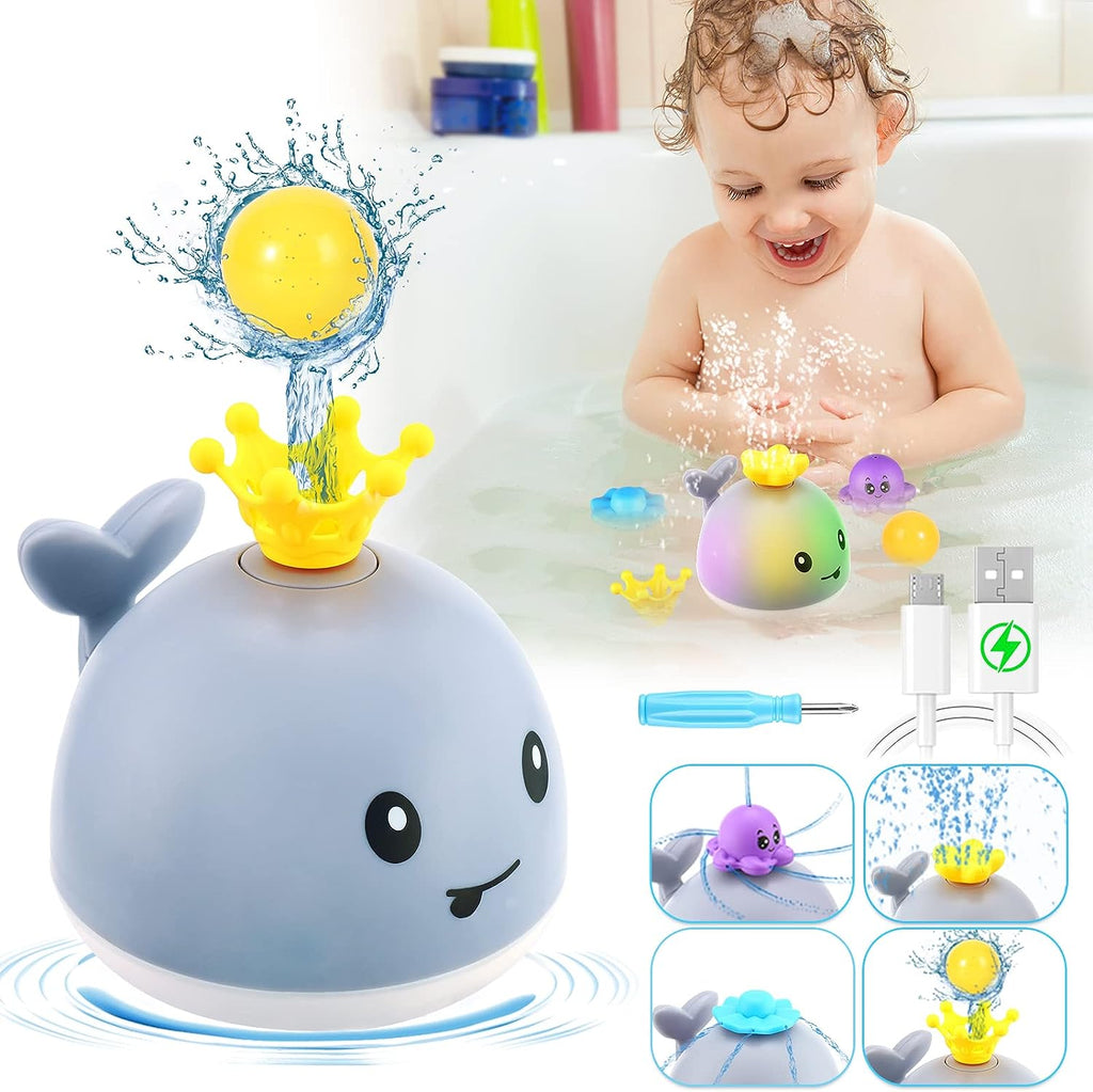 SparkleSplash Whale Bath Toy - FunMomCoolKid