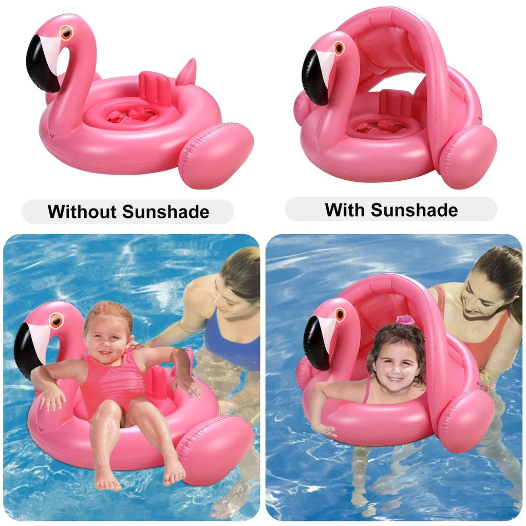 Flamingo Baby Pool Float Canopy - FunMomCoolKid