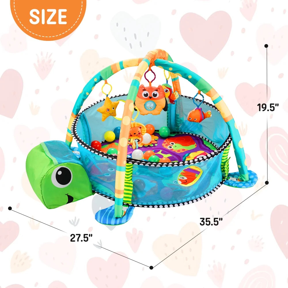 3-in-1 Turtle Fun Baby Play Mat - FunMomCoolKid