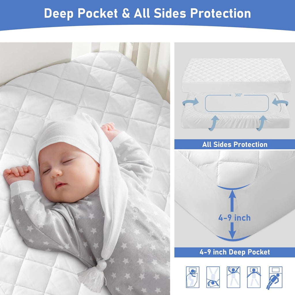 Soft Waterproof Crib Mattress Protector - FunMomCoolKid