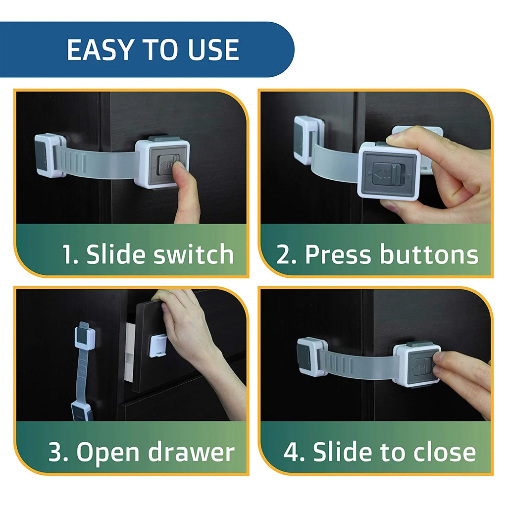 Deluxe Child Safety Locks 4-Pack - FunMomCoolKid