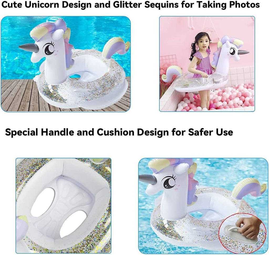 Sparkle Unicorn Toddler Pool Float - FunMomCoolKid