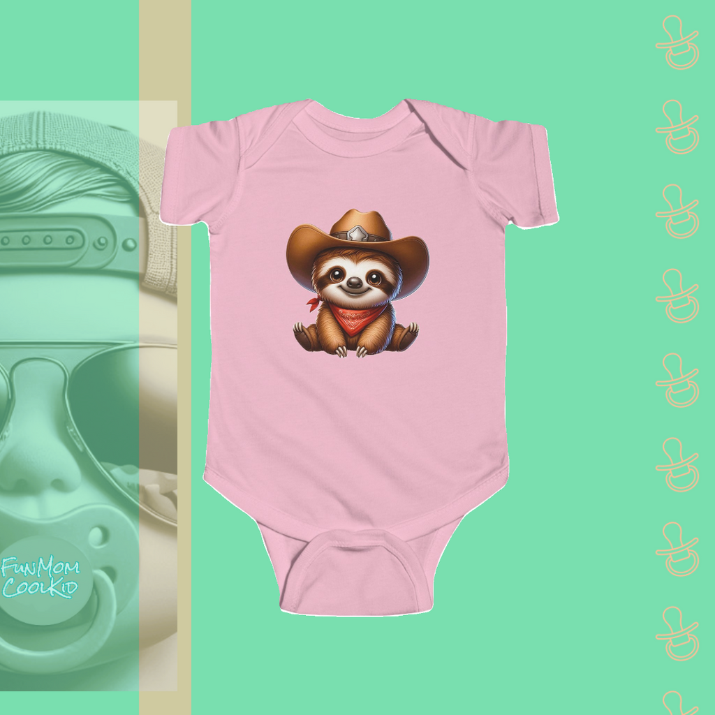 Sloth Cowboy | Infant Bodysuit - FunMomCoolKid