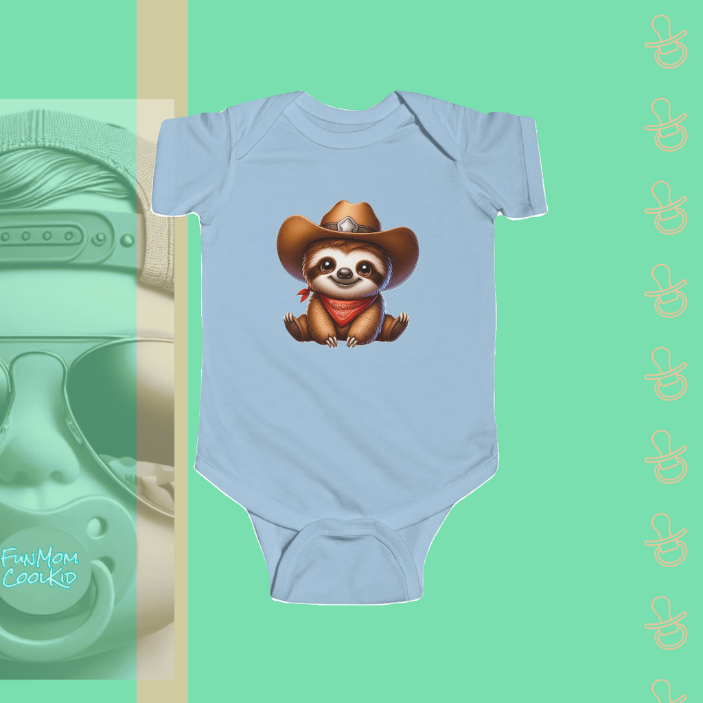 Sloth Cowboy | Infant Bodysuit - FunMomCoolKid