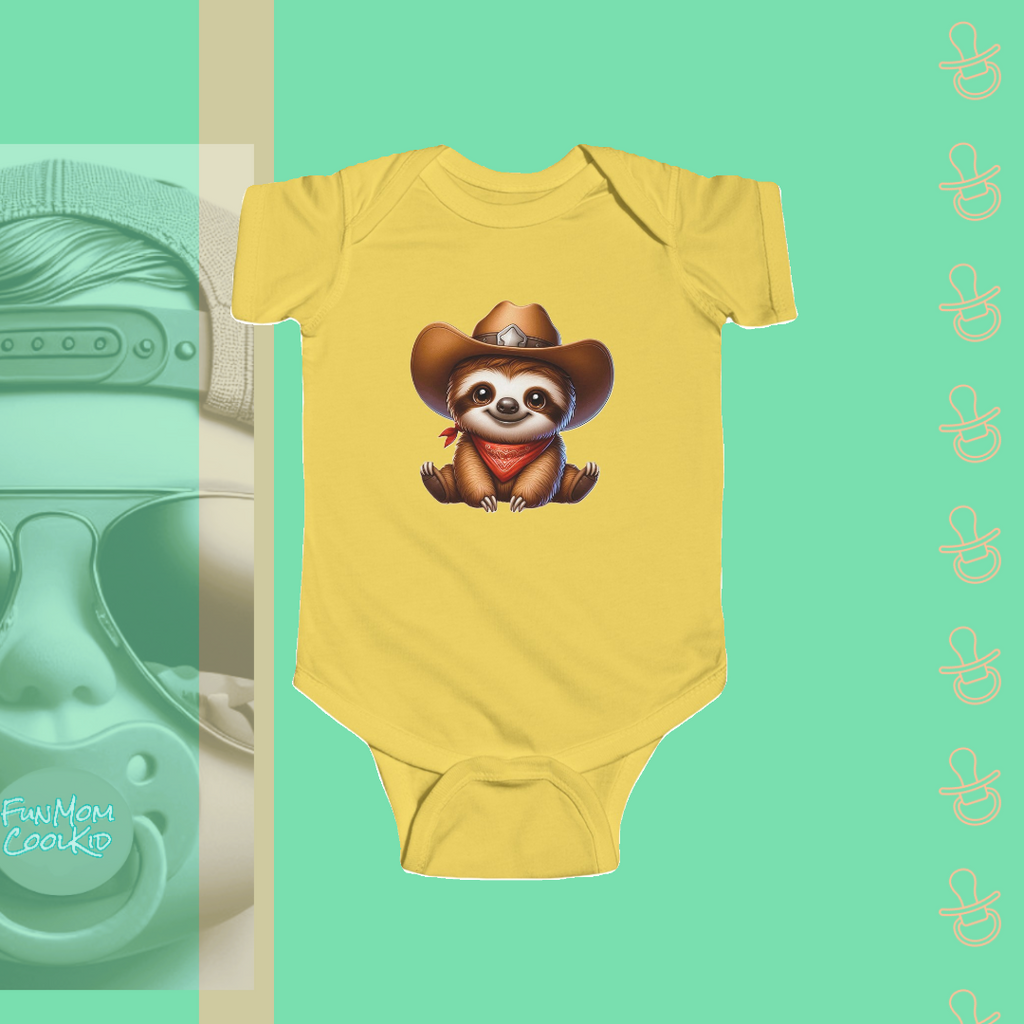 Sloth Cowboy | Infant Bodysuit - FunMomCoolKid