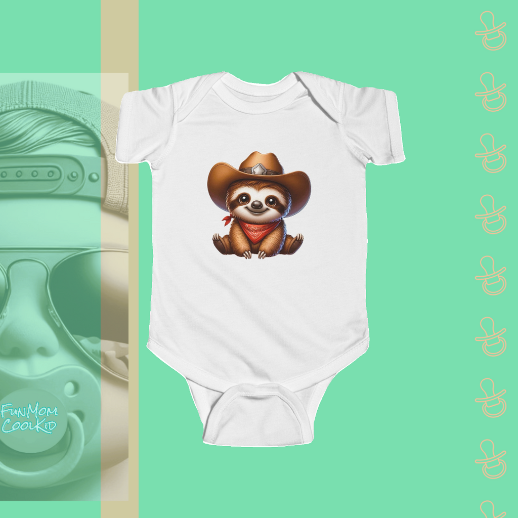 Sloth Cowboy | Infant Bodysuit - FunMomCoolKid