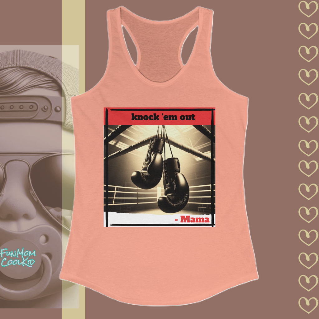 Knock 'em Out -Mama | Women's Racerback Tank - FunMomCoolKid