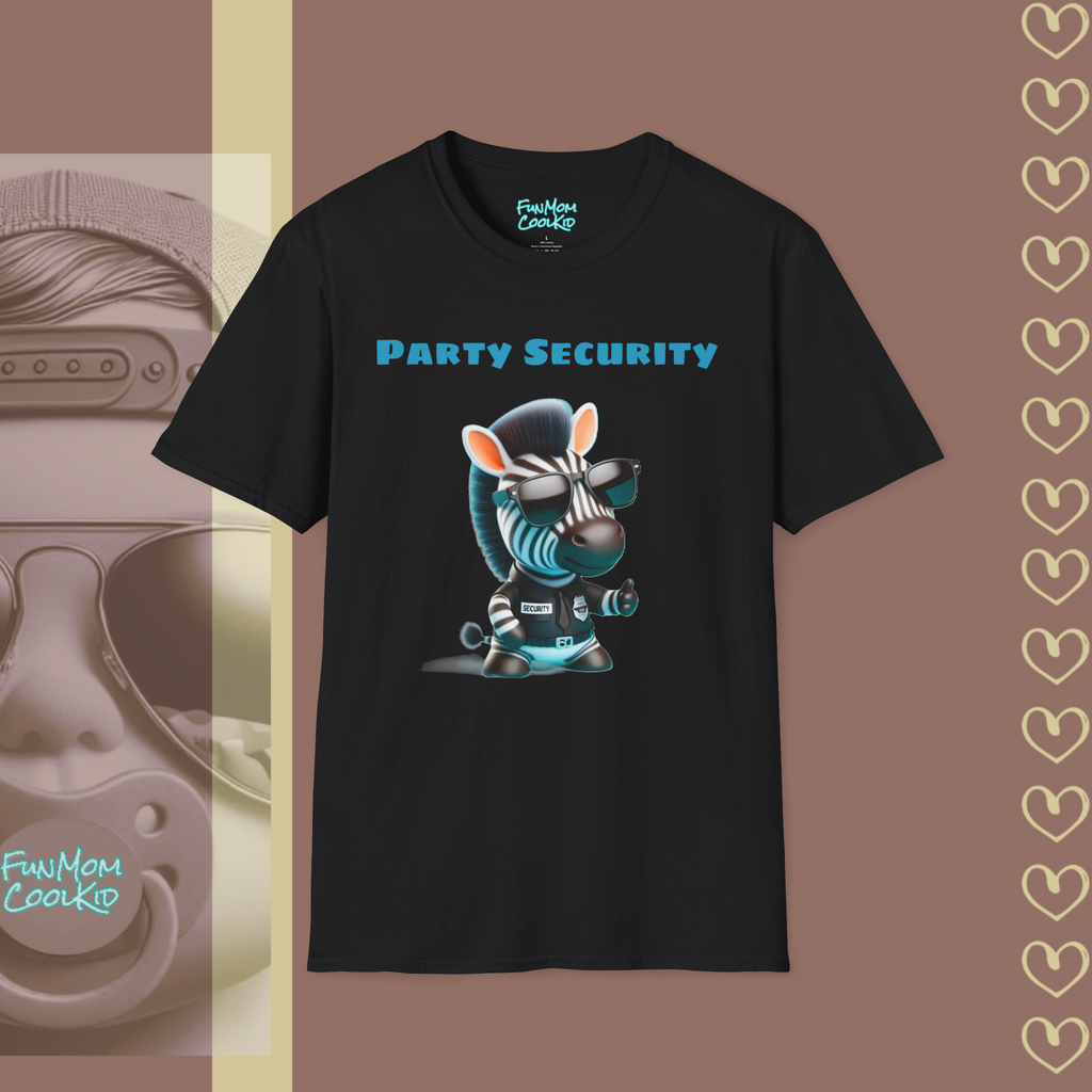 Party Security | Adult Unisex Softstyle T-Shirt - FunMomCoolKid