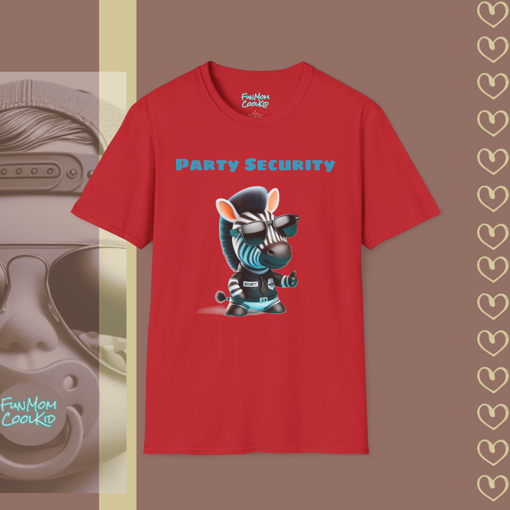 Party Security | Adult Unisex Softstyle T-Shirt - FunMomCoolKid