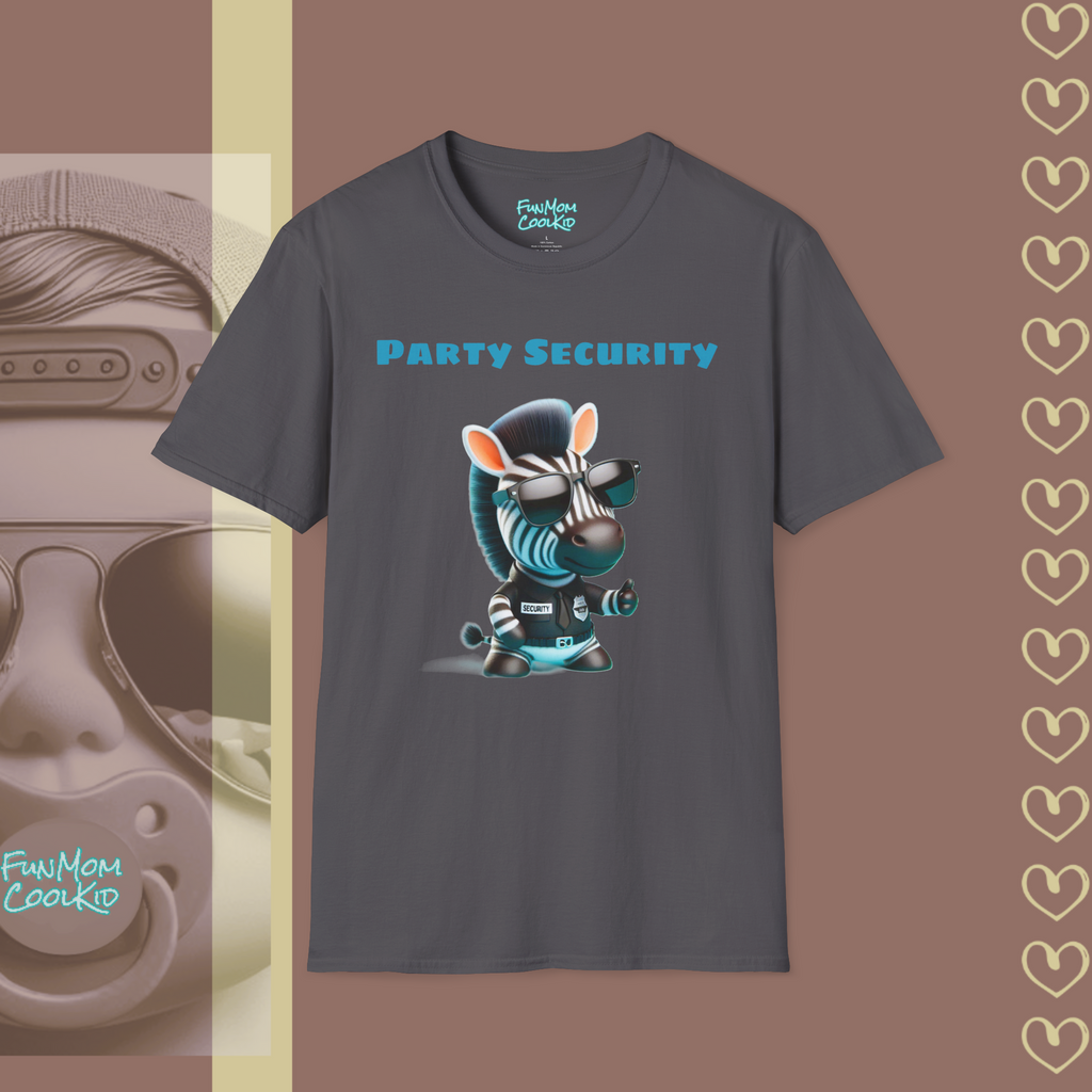 Party Security | Adult Unisex Softstyle T-Shirt - FunMomCoolKid