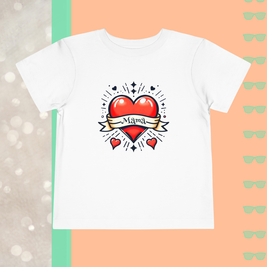 Mama Heart Tattoo | Toddler Short Sleeve Tee - FunMomCoolKid