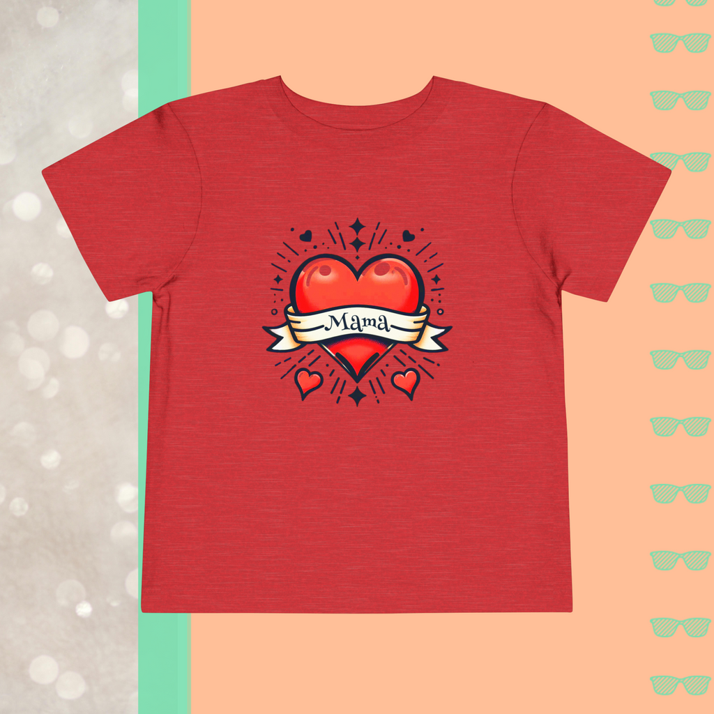 Mama Heart Tattoo | Toddler Short Sleeve Tee - FunMomCoolKid