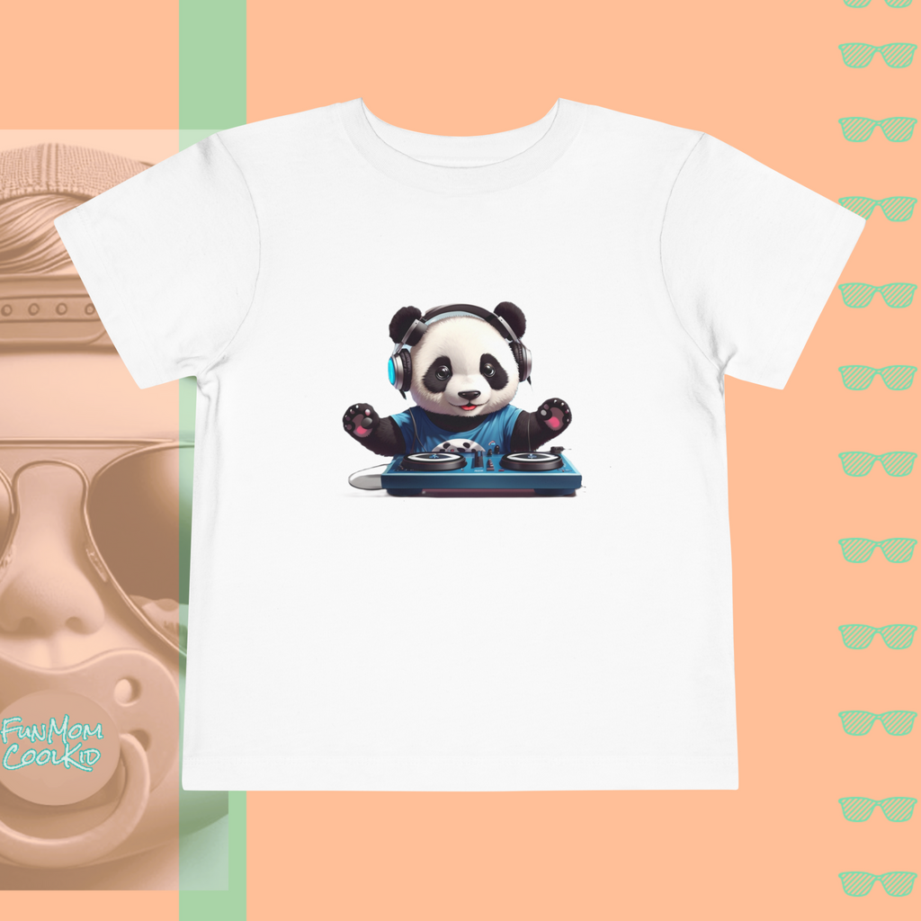 DJ Panda | Toddler Short Sleeve Tee - FunMomCoolKid