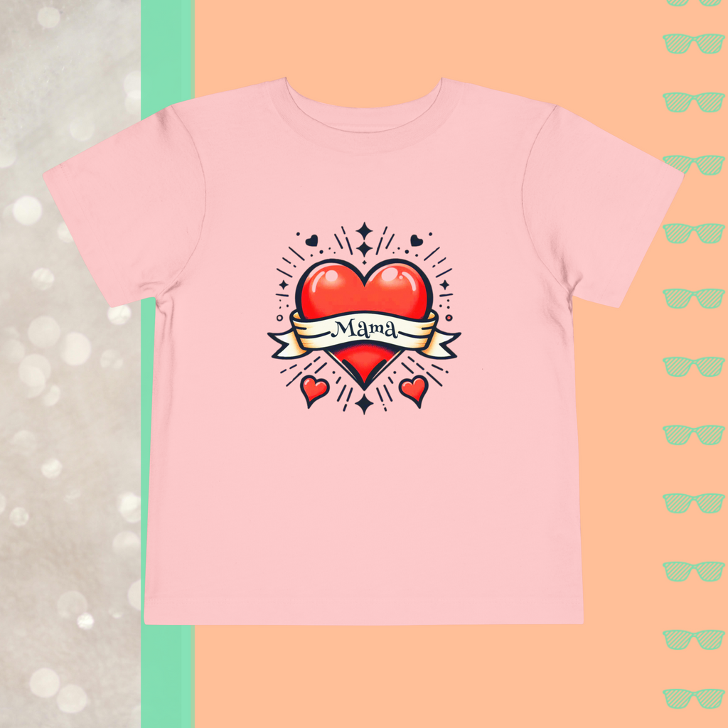 Mama Heart Tattoo | Toddler Short Sleeve Tee - FunMomCoolKid