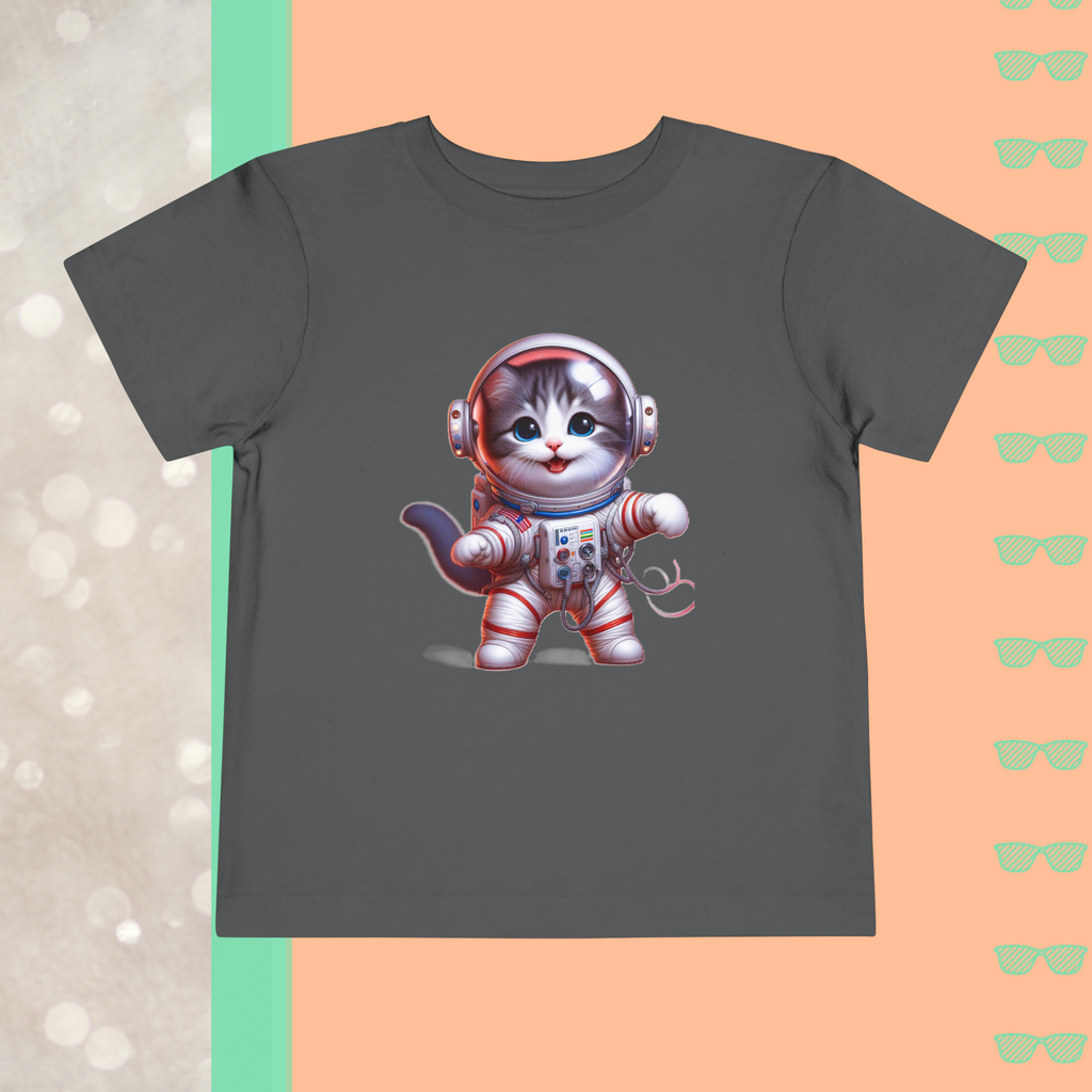 Astronaut Cat | Toddler Short Sleeve Tee - FunMomCoolKid