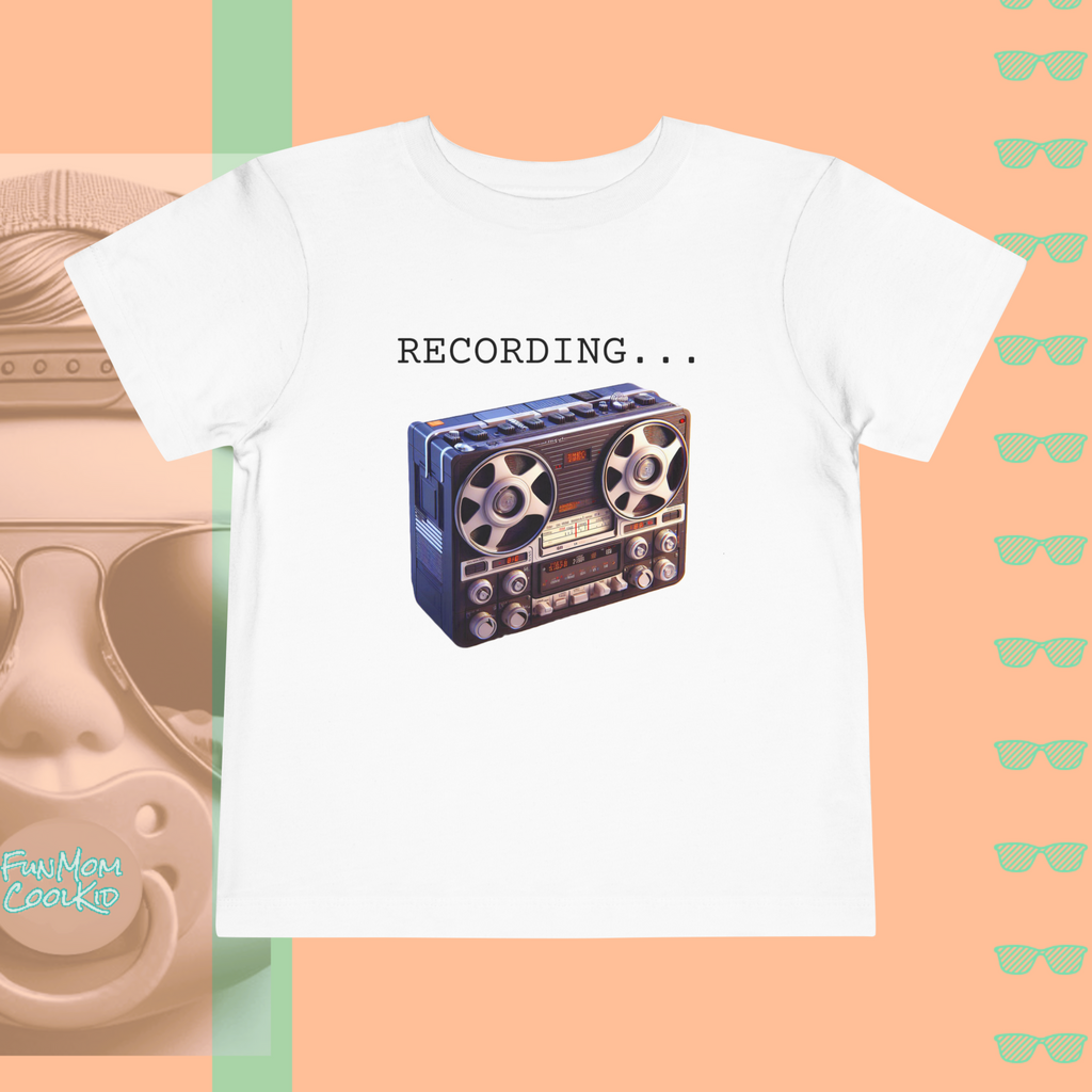 Recording... | Toddler Short Sleeve Tee - FunMomCoolKid