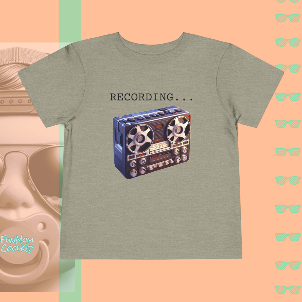 Recording... | Toddler Short Sleeve Tee - FunMomCoolKid