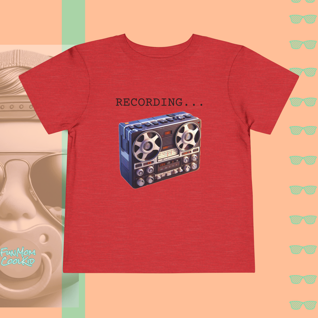 Recording... | Toddler Short Sleeve Tee - FunMomCoolKid