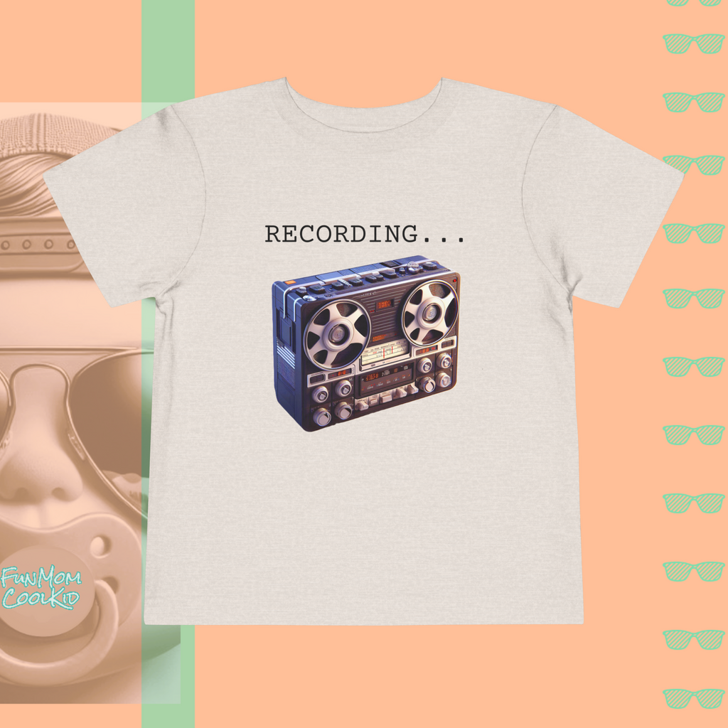 Recording... | Toddler Short Sleeve Tee - FunMomCoolKid