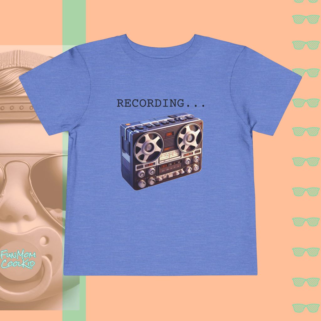 Recording... | Toddler Short Sleeve Tee - FunMomCoolKid