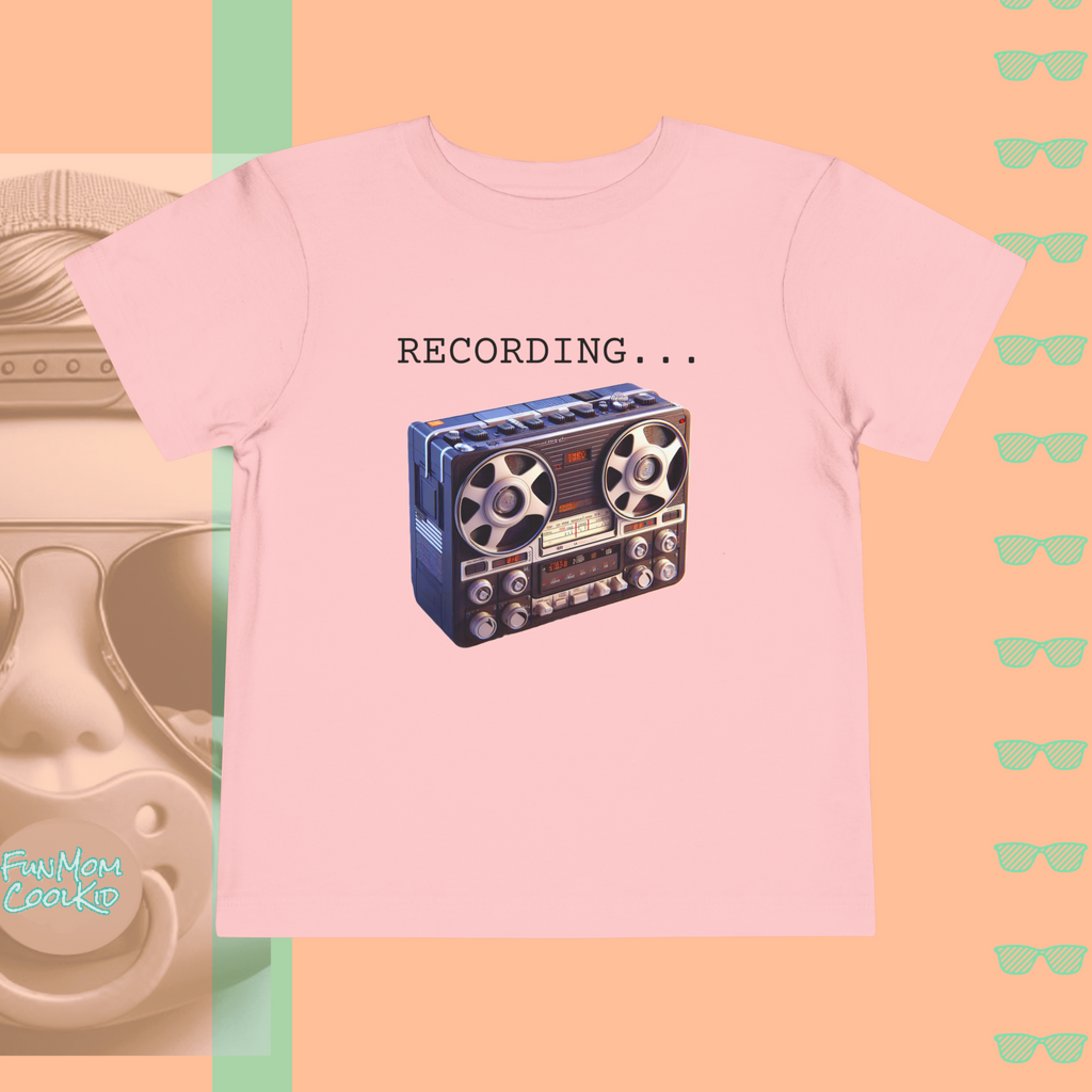 Recording... | Toddler Short Sleeve Tee - FunMomCoolKid