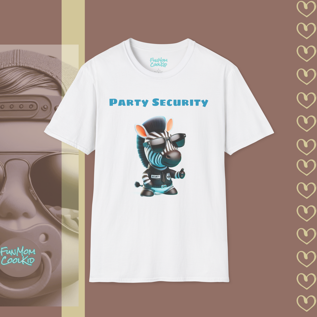 Party Security | Adult Unisex Softstyle T-Shirt - FunMomCoolKid