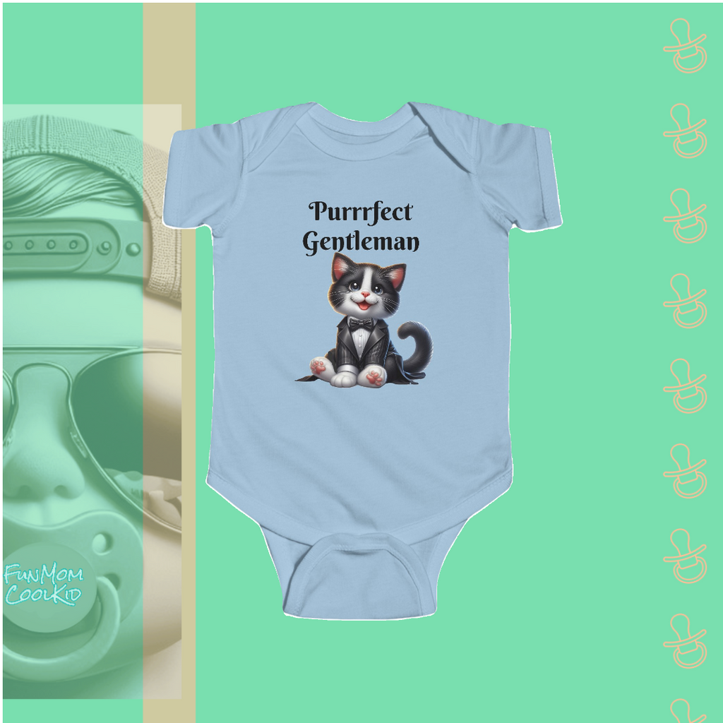 Purrrfect Gentleman | Infant Bodysuit - FunMomCoolKid