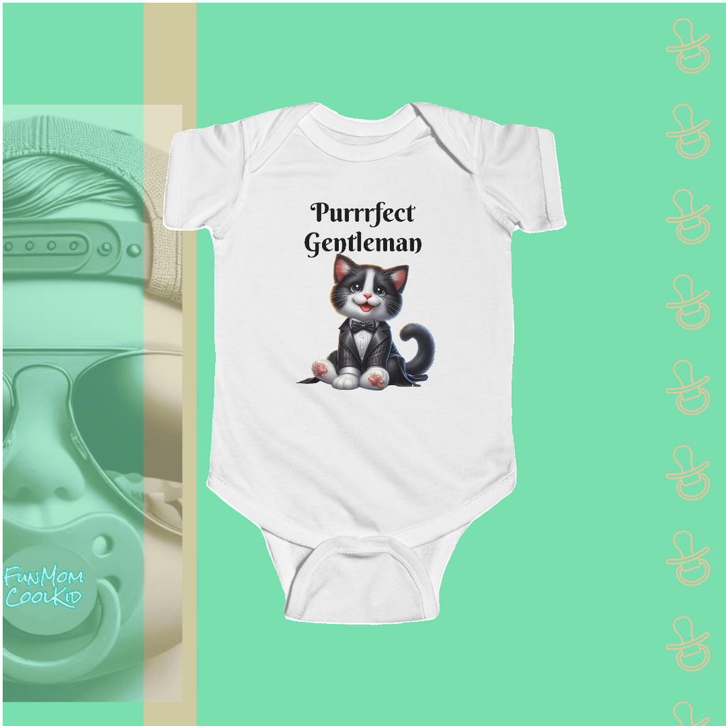 Purrrfect Gentleman | Infant Bodysuit - FunMomCoolKid