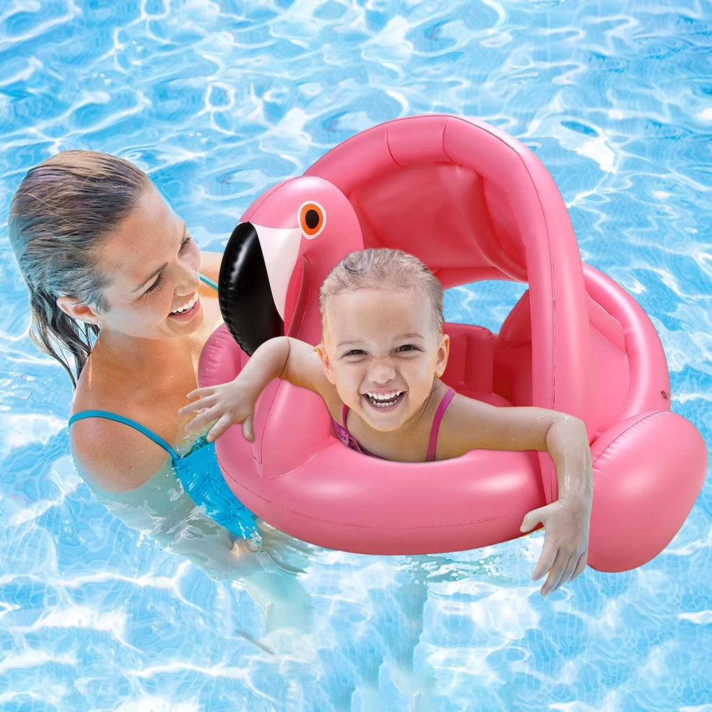 Flamingo Baby Pool Float Canopy - FunMomCoolKid