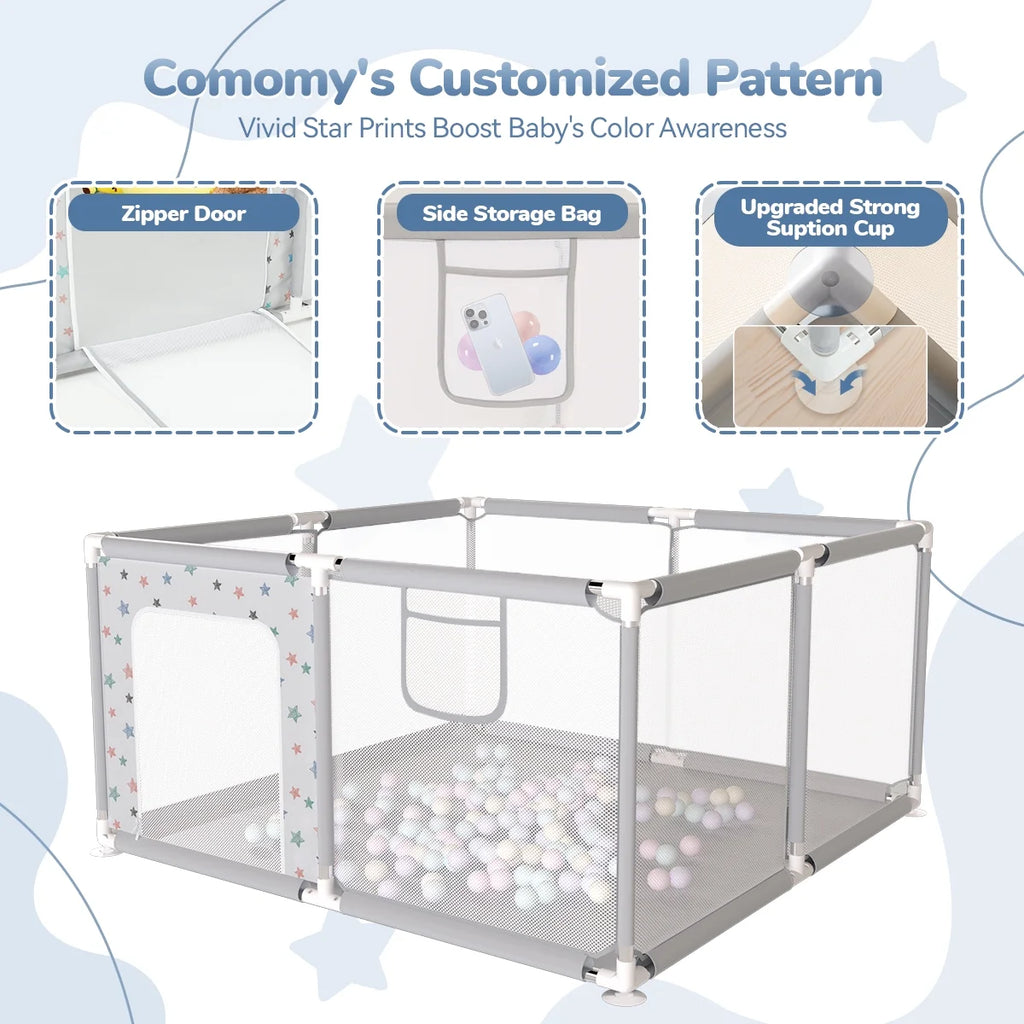 Comomy Foldable Baby Playpen - FunMomCoolKid