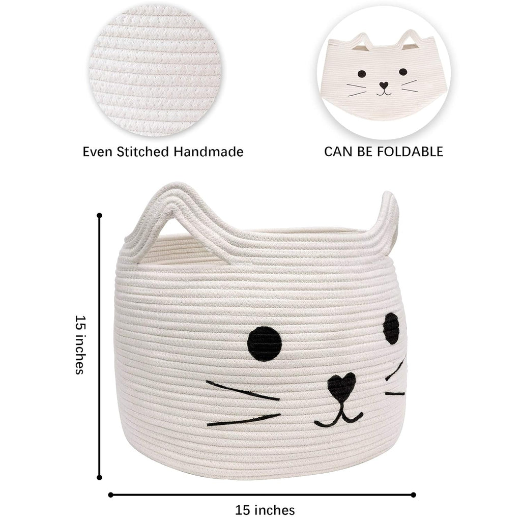 Cute Cat Cotton Storage Basket - FunMomCoolKid