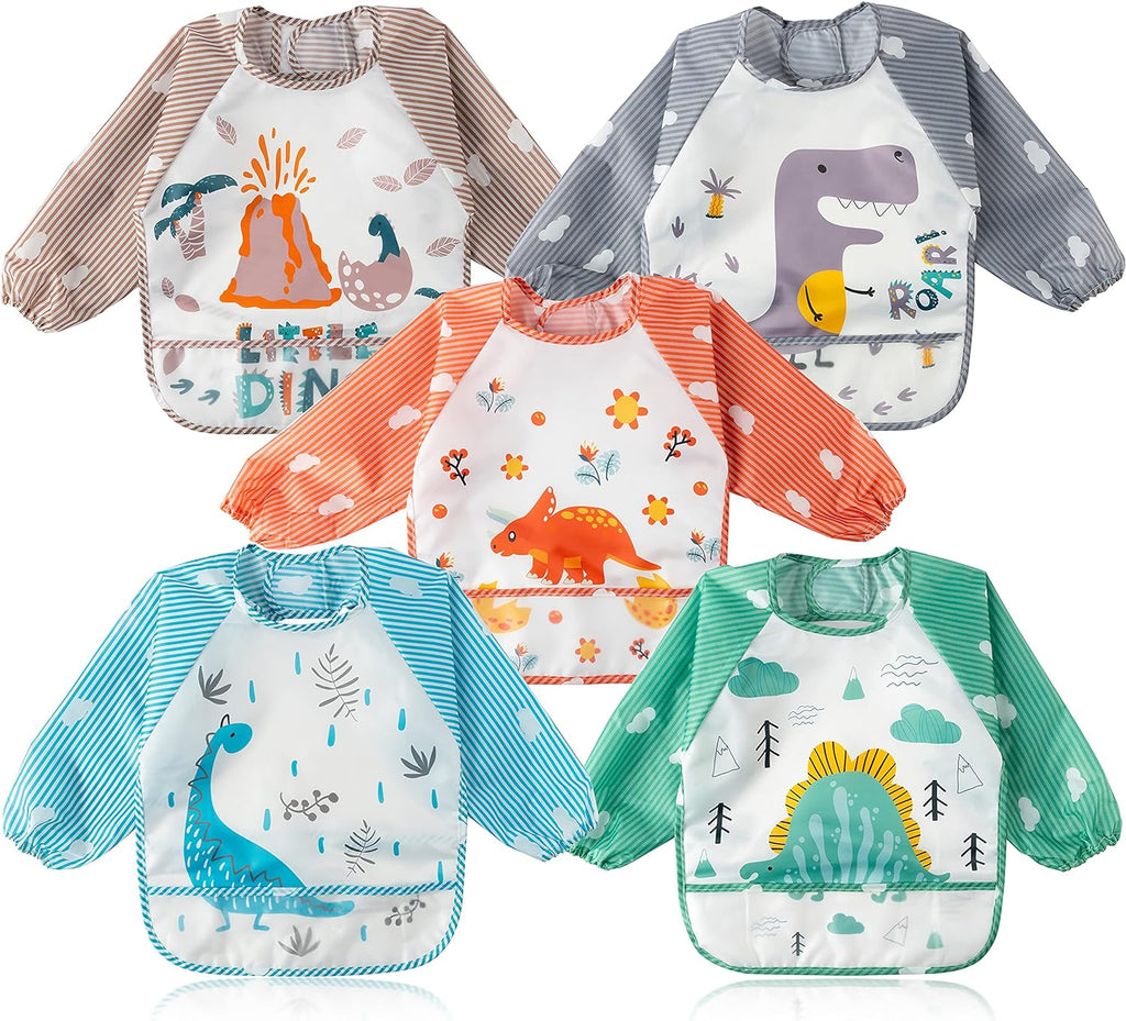 Waterproof Long-Sleeve Baby Bibs - FunMomCoolKid