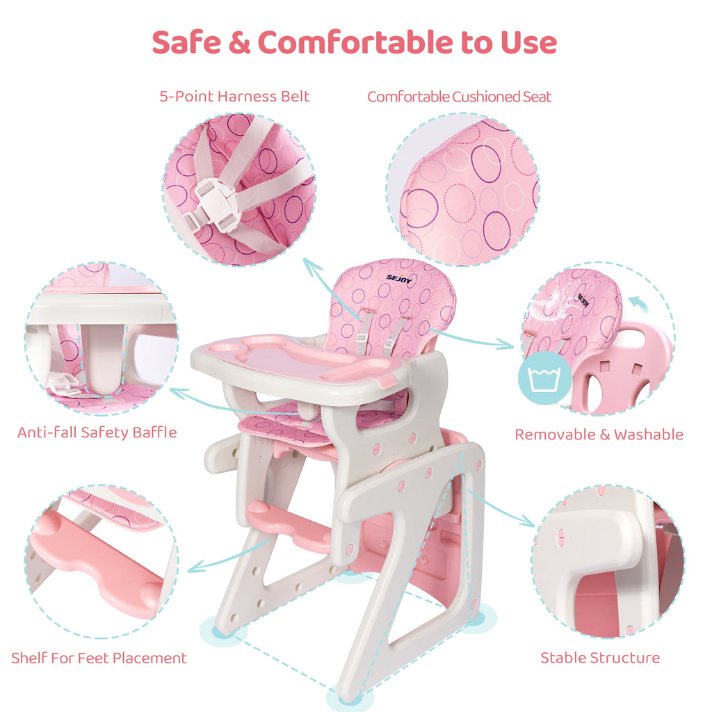 3-in-1 Convertible Baby Highchair Booster - FunMomCoolKid