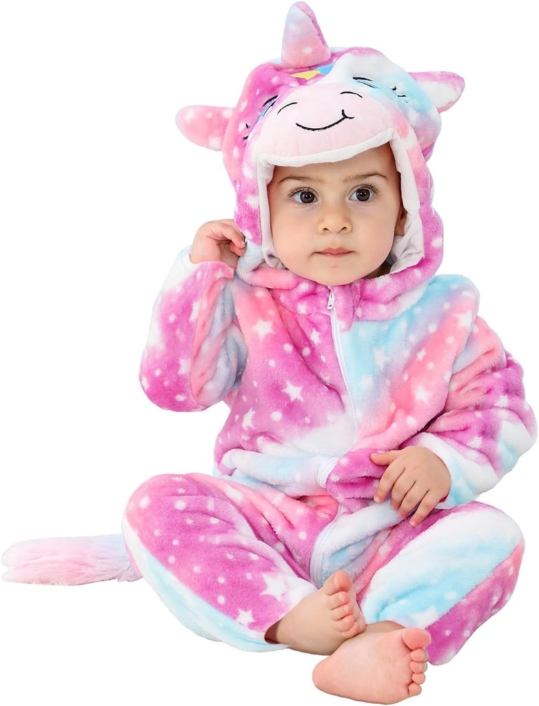 Fluffy Animal Baby Romper | Cow, Tiger, Panda, or Unicorn - FunMomCoolKid