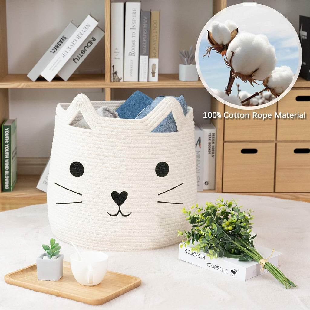 Cute Cat Cotton Storage Basket - FunMomCoolKid