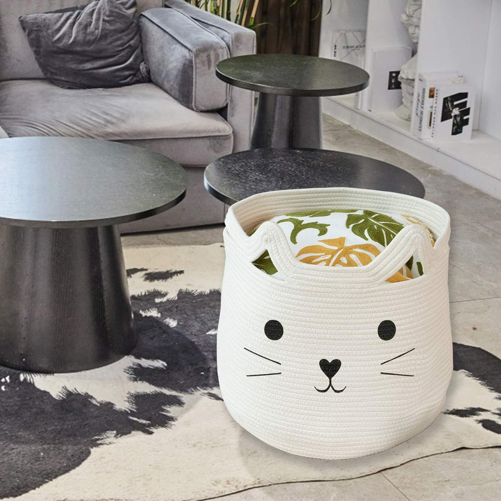 Cute Cat Cotton Storage Basket - FunMomCoolKid